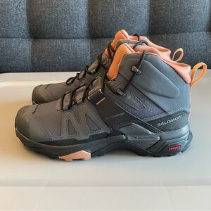 Salomon X Ultra 4 Mid GTX GORE-TEX Gray Waterproof Hiking Trail Boots Sz 9.5
